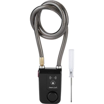 80cm Slim Sleutelloos Bluetooth Slot Waterdicht 110dB Staalkabel Anti-diefstal Alarm Fietsslot