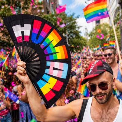 Pride Waaier Human – LGBTQ+ - Pride - Regenboog – Pride month – Rainbow – Pride vlag – Pride accessoire – Parade - Waaier - Accessoire – Pride
