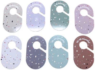 Babykledingkastverdeler, 8-delige set, unisex, dubbelzijdig bedrukt, patroongecodeerd label- B-stijl