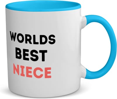Akyol - worlds best niece koffiemok - theemok - blauw - Nicht - de beste nicht - verjaardagscadeau - verjaardag - cadeau - cadeautje voor nicht - nicht artikelen - kado - geschenk - gift - 350 ML inhoud