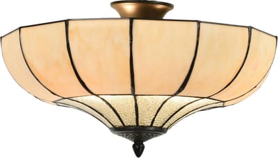 Lumilamp Plafondlamp Tiffany Ø 46x25 cm Beige Metaal