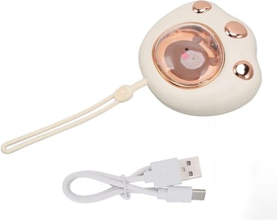 Schattige elektrische handwarmer in de vorm van een kattenpoot, USB-oplaadbaar, met 2 warmtestanden voor thuis en op kantoor in de winter
