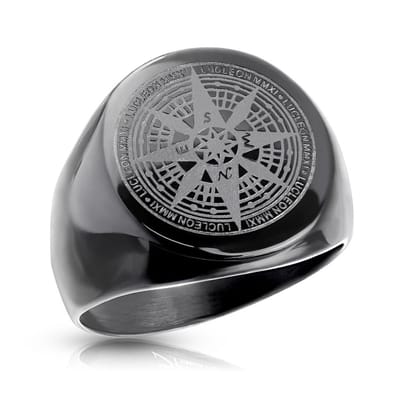 Qomp - Ring Heren - Ring Mannen - Mannen Ring - Zwarte Ring - Ring Zwart - Dames Ring