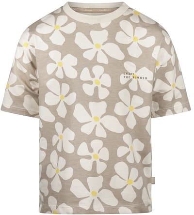 Koko Noko Jongens T-Shirt Loose Fit Sand Flowers maat 104