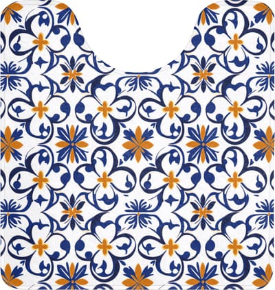 WC mat met uitsparing 55x60 cm - Antislip - Patroon - Modern - Kleurrijk - Toiletmat met uitsnijding - Vloermat - Douchemat - Toilet tapijt - Toiletmatten