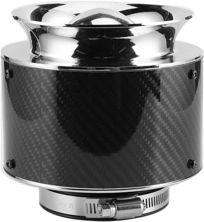 76mm / 3in Universele Koolstofvezel Textuur Auto Luchtfilter Vervangende Accessoires - L(Formaat S)
