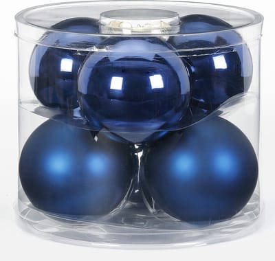 Inge Christmas Grote kerstballen - 6x st - donkerblauw - D10 cm - glas - kerstversiering