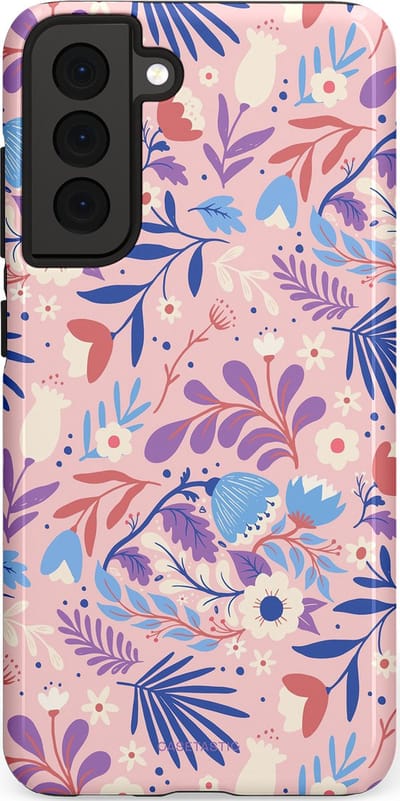 Casetastic Hoesje Geschikt voor Samsung S21 FE - Stijlvolle Beschermende Duo-layer Case - Bloeispel