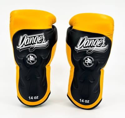 Danger Ultimate Fighter Bokshandschoenen - Echt Leer - Geel/Zwart 10 oz