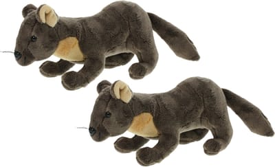 Cornelissen Knuffel boommarter - 2x - 29 cm - pluche - knuffeldier - marterknuffel - Speelgoed knuffels - Cadeau voor jongens/meisjes