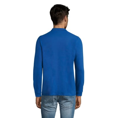 SOLS Heren Perfect Effen Piqué Poloshirt met Lange Mouwen (Koningsblauw)