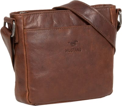 MUSTANG Leren Schoudertas Catania Leather Crossbody Bag Brown Bruine