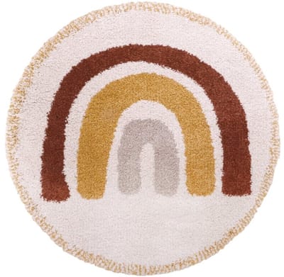 Nattiot - Bohemian Rainbow Nude - Rond Vloerkleed/Tapijt Voor Kinderkamer - ∅ 120 cm