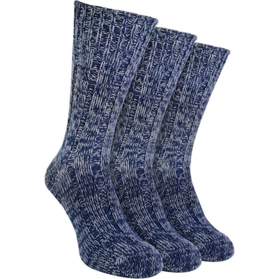 3-Pack Mannen Warme 100% Wol Geribbelde Sokken met Versterkte Hiel en Teen
