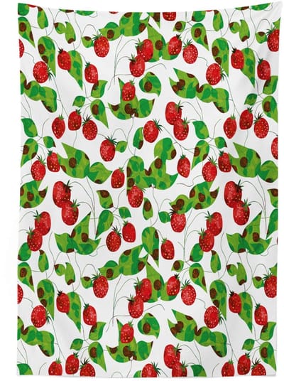 ABAKUHAUS Tafelkleed – 140x170 cm – satijn – donkergroen/wit/rood
