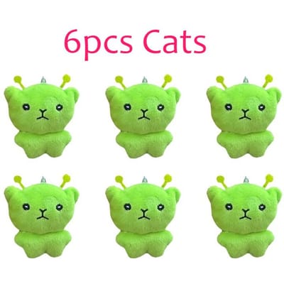 Mignon Chat Alien Peluche Pendentif Peluche Super Douce Poupées Porte-clés Kawaii Mini Jouet Pendentif Sac à Dos Joli Décor Sac Cadeau de Noël green