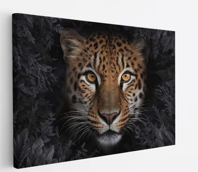Saammp Canvas Schilderij - Panter - Abstract - Natuur - Dieren - 45x30 - Foto op canvas - Wanddecoratie - Muurdecoratie Woonkamer - Slaapkamer decoratie - Canvas Print