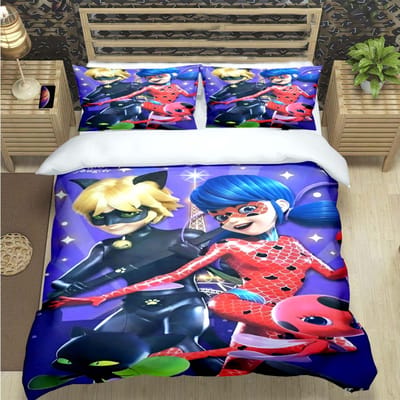 Klassieke Cartoon Kat Print Beddengoed Sets Beddengoed Set Dekbed Set Tieners Meisjes Cartoon M-Miraculous Tweeling Enkel Kind Cadeau 150*200cm 3pcs