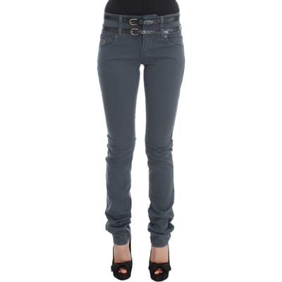 John Galliano Slim Fit High Waist Jeans van katoenmix voor dames.