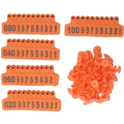 Marque d'oreille animale Épaisse Numéro 01 à 100 Identification Facile Plastique Marques d'oreille pour Bétail pour Bovins