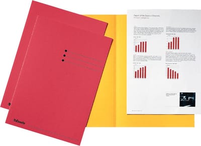 Esselte dossiermap rood, karton van 180 g/m², pak van 100 stuks 4 stuks