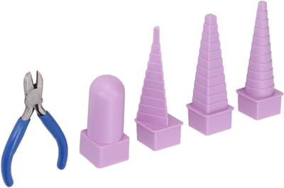 Sieraden Doorn Set - Draad Vorm Gereedschap - Ring Vormen - 4 Vormen Inclusief Tang - 5 Delig - Nylon Metaal