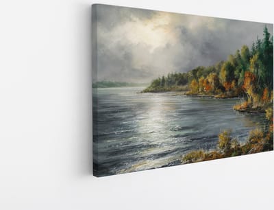 Saammp Canvas Schilderij - Bos - Kunst - Abstract - Landschap - Natuur - 45x30 - Foto op canvas - Wanddecoratie - Muurdecoratie Woonkamer - Slaapkamer decoratie - Canvas Print