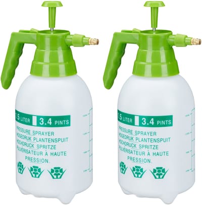2x drukspuit 1,5 liter - hogedruk plantenspuit - druksproeier - plantensproeier