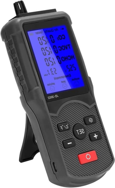 Luchtkwaliteitsmeter - CO2 meter - Binnenklimaat meten - Multifunctioneel display - 176 mm - Wit