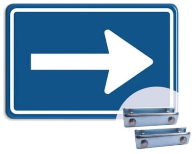 Verkeersbord Eenrichtingsweg Rechts - C04 - Weerbestendig Aluminium - 40x60 cm - Bevestiging: Met hekbeugels (voor spijlen- of gaashek)