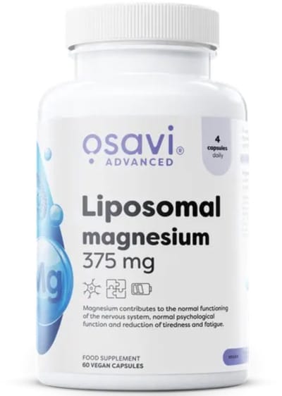 Osavi Liposomale Magnesium 375mg 60 Capsules - Magnesiumcitraat met Liposovit® Technologie voor Betere Opneembaarheid - Veganistisch