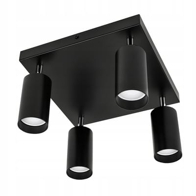 Zwarte Plafondspot 4x GU10 Verstelbaar Aluminium