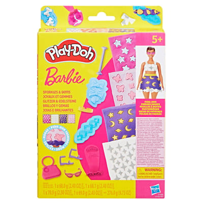 Play-Doh-patronenpakket Barbie Glitter en edelstenen - Navulset - Boetseerklei