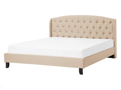 BORDEAUX - Tweepersoonsbed - Beige - 140 x 200 cm - Polyester