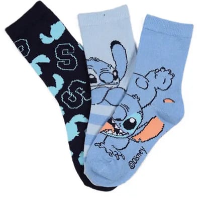 Stitch Sokken Kinderen – 3 Paar – Disney Lilo & Stitch – Maten 23/26 – Katoenmix – Officiële licentie