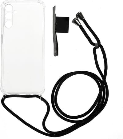 Schokbestendig Transparant Hoesje met Koord Geschikt voor Samsung Galaxy A54 | Shockproof Back Cover met Ketting | Flexibel TPU | Doorzichtig