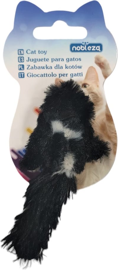 Nobleza Katten speelmuis - Kattenspeeltje - Kittenspeelgoed - Pluche speelmuis kat - Zwart
