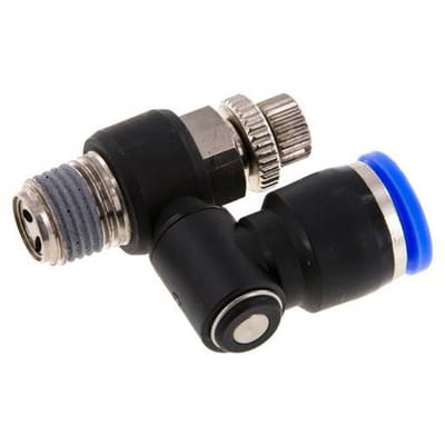 Draaibaar Regelventiel 10 mm - R1/4'' Regeling-Uit Messing/Nylon