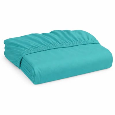 Decoware Hoeslaken Jersey - Aqua - Katoen - Elastisch - 90x200 cm - Geschikt voor matrassen tot 25 cm