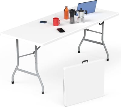Grote Opvouwbare Klaptafel 180 cm - Draagbaar voor Binnen, Buiten, Camping en Picknick