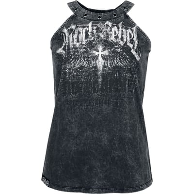 Rock Rebel by EMP - Rock Top - Shirtje met Rock Rebel print - S tot XXL - voor Vrouwen - grijs