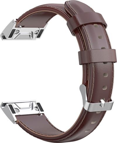 Leren bandje - geschikt voor Garmin Fenix 5S / 5S Plus / 6S / 6S Pro / 7S / 7S Pro / 8 (43 mm) / Approach S12 / S42 / S70 42 mm / Epix Pro (Gen 2) 42 mm / D2 Delta S / Descent Mk2S / Mk3(i) 42 mm - bruin