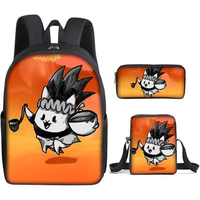 The Battle Cats rugzak drie delige set voor kleuters, rugzak met grote inhoud, schoudertas, etui