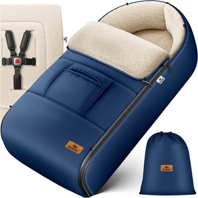 KIDIZ® Voetenzak voor Autostoeltje en Buggy met Ritssluiting - Baby Slaapzak Deken voor Maxi-Cosi & Wandelwagen / Kinderwagen - Blauw