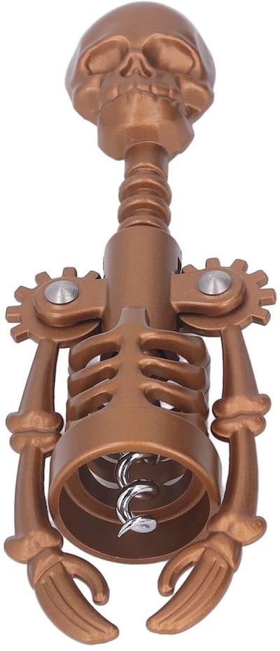 Dailygoods- Wijnopener Grappige Schedelvorm - Kurkentrekker - Flessenopener - Bierdop - Metalen Wijnopener - Voor Bar