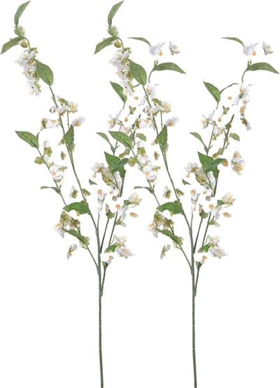 Louis Maes Bloesem kunstbloem/tak - 2x - wit - 85 cm - appelbloesem