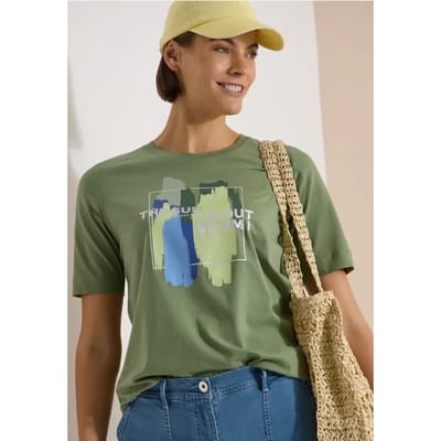 Shirt met ronde hals en opdruk aan de voorkant