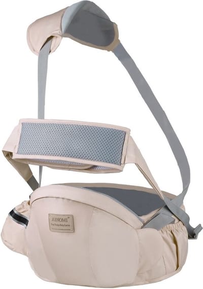 Baby Heupdrager met Veiligheidsband & Schouderband – Khaki – Heupsteun voor Baby en Peuter – Kind Hip Carrier