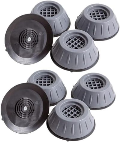 Wasmachine Anti Vibratie Voeten - Rubberen Dempers - Stabiliseren van Apparaten - Vloerbescherming - 8 cm diameter - Grijs