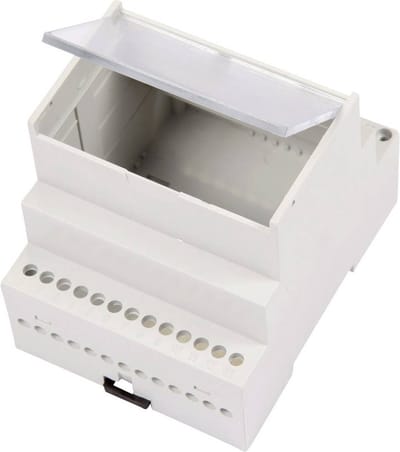 Weltron MR4/A FA TR RAL7035 ABS DIN-rail-behuizing Met transparante klapdeksel 70 x 90 x 68 ABS Grijs-wit (RAL 7035) 1 stuk(s)